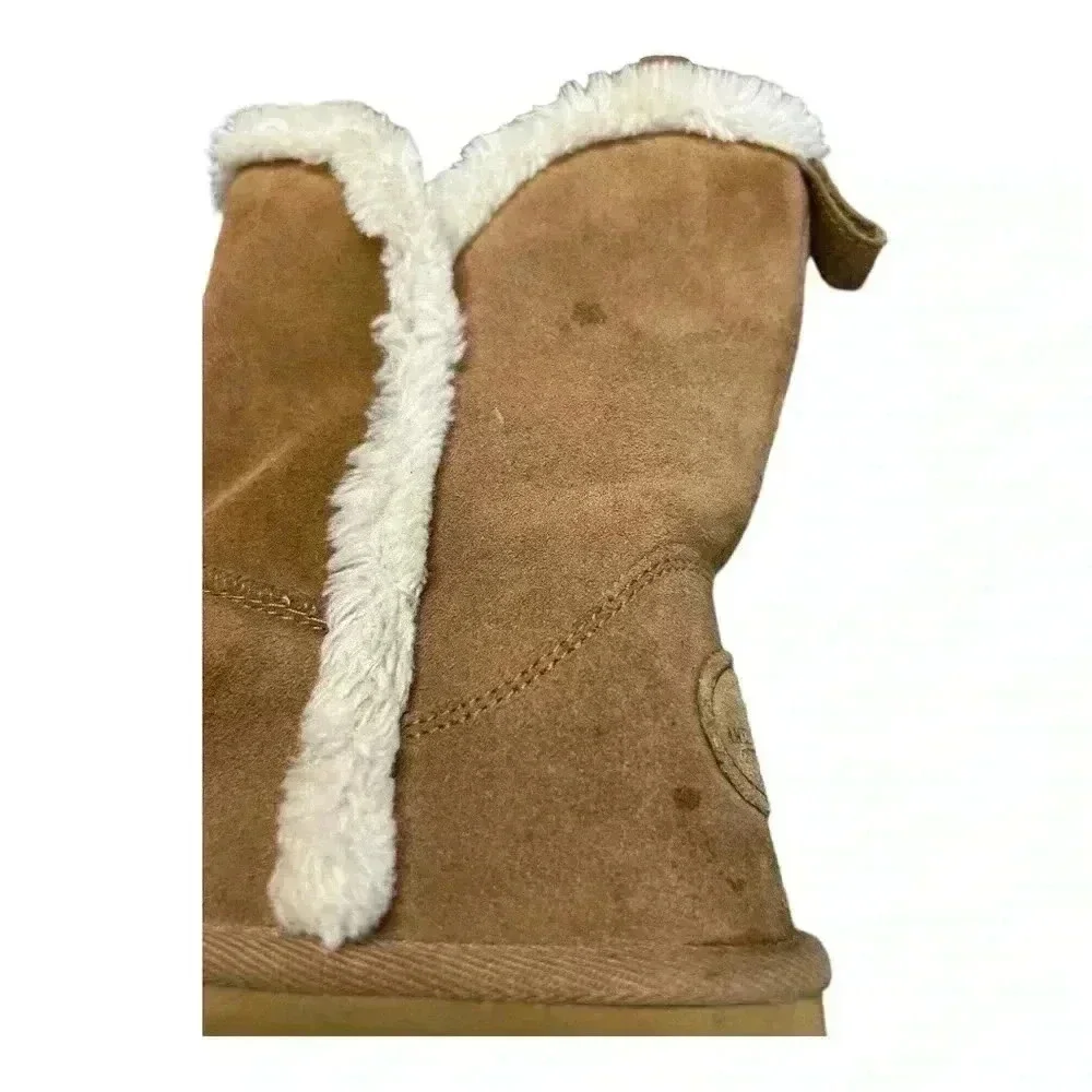 American Eagle Outfitters Tan Suede Faux Fur Lined Boots Women's Size 6 New